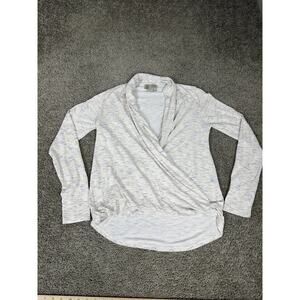 Saturday/Sunday Anthropologie Shirt Womens Medium White Stripe Surplice Top